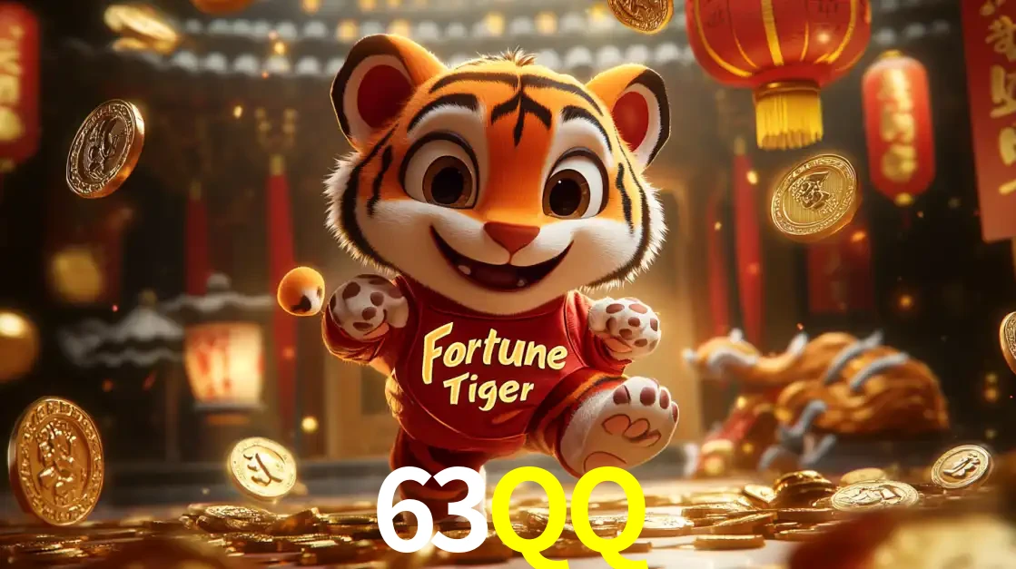 O alegre personagem do Fortune Tiger correndo sobre um caminho de moedas de ouro, simbolizando os grandes prêmios e a diversão do popular jogo de slot do 63QQ.